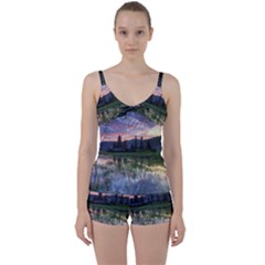 Tamblingan Morning Reflection Tamblingan Lake Bali  Indonesia Tie Front Two Piece Tankini