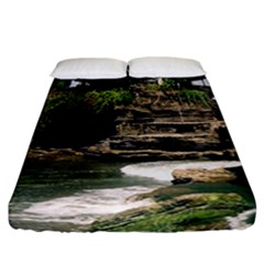 Tanah Lot Bali Indonesia Fitted Sheet (california King Size) by Nexatart