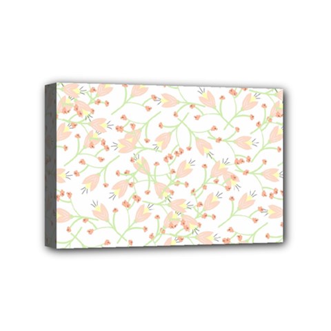 Small Floral Flowers Pattern  Mini Canvas 6  X 4  by paulaoliveiradesign