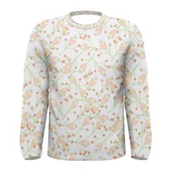 Small Floral Flowers Pattern  Men s Long Sleeve Tee by paulaoliveiradesign