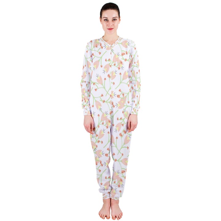 Small Floral Flowers Pattern  OnePiece Jumpsuit (Ladies) 