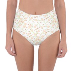 Small Floral Flowers Pattern  Reversible High-waist Bikini Bottoms