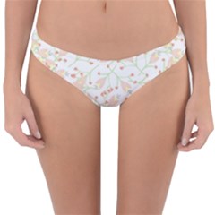 Small Floral Flowers Pattern  Reversible Hipster Bikini Bottoms