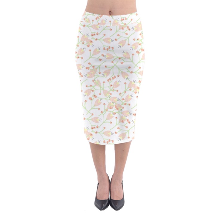 Small Floral Flowers Pattern  Midi Pencil Skirt