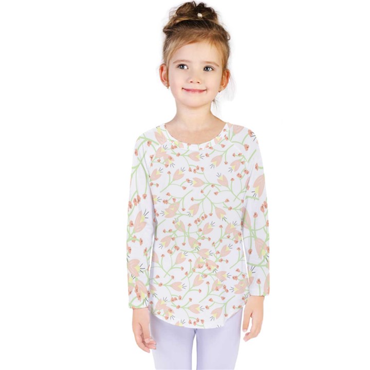 Small Floral Flowers Pattern  Kids  Long Sleeve Tee