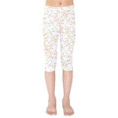 Small Floral Flowers Pattern  Kids  Capri Leggings 