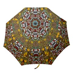 Fantasy Forest And Fantasy Plumeria In Peace Folding Umbrellas by pepitasart