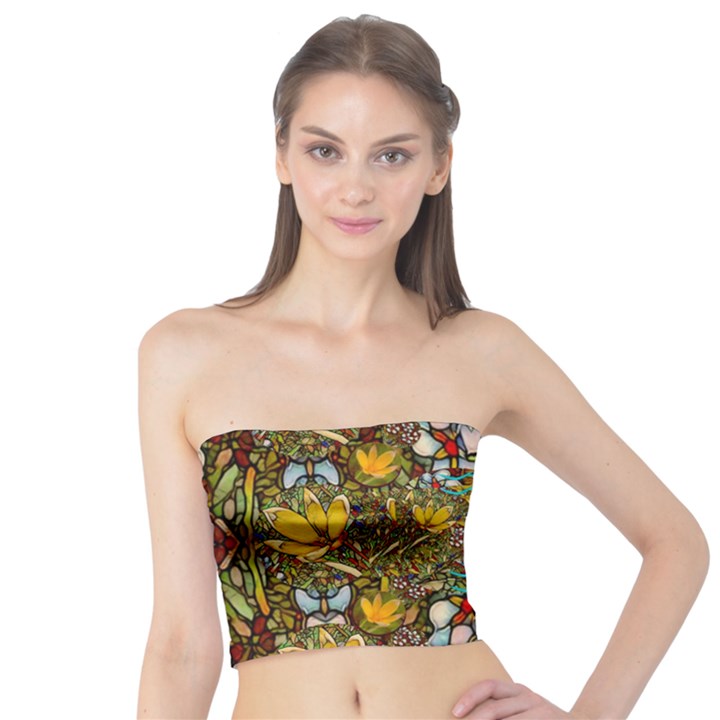 Fantasy Forest And Fantasy Plumeria In Peace Tube Top