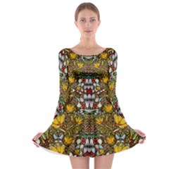 Fantasy Forest And Fantasy Plumeria In Peace Long Sleeve Skater Dress by pepitasart