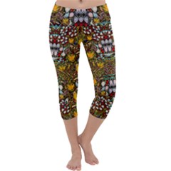 Fantasy Forest And Fantasy Plumeria In Peace Capri Yoga Leggings