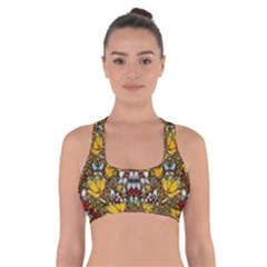 Fantasy Forest And Fantasy Plumeria In Peace Cross Back Sports Bra