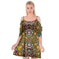 Fantasy Forest And Fantasy Plumeria In Peace Cutout Spaghetti Strap Chiffon Dress by pepitasart