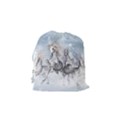 Awesome Running Horses In The Snow Drawstring Pouches (Small)  View2