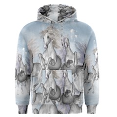 Awesome Running Horses In The Snow Men s Pullover Hoodie by FantasyWorld7