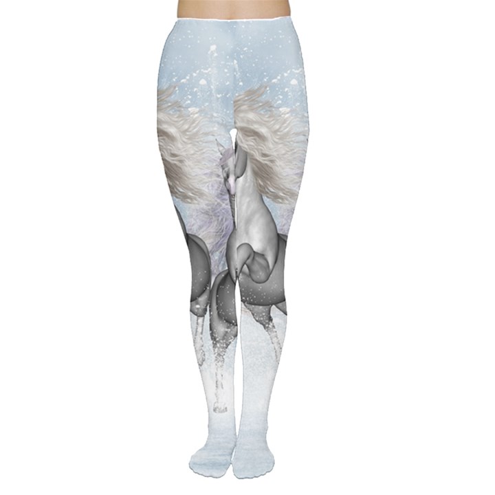 Awesome Running Horses In The Snow Women s Tights