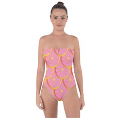 Grapefruit Scales 5across Copy Tie Back One Piece Swimsuit