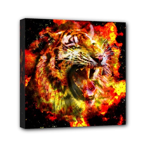 Fire Tiger Mini Canvas 6  X 6  by stockimagefolio1