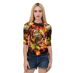 Fire Tiger Quarter Sleeve Raglan Tee