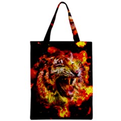 Fire Tiger Zipper Classic Tote Bag by stockimagefolio1