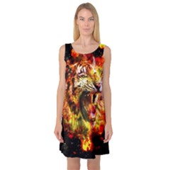 Fire Tiger Sleeveless Satin Nightdress by stockimagefolio1