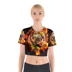 Fire Tiger Cotton Crop Top by stockimagefolio1