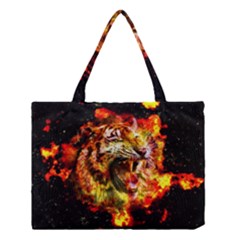 Fire Tiger Medium Tote Bag by stockimagefolio1