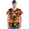 Fire tiger Men s V-Neck Scrub Top View1