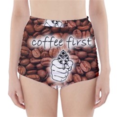 Coffee First, Ok High-waisted Bikini Bottoms by stockimagefolio1