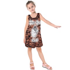 Coffee First, Ok Kids  Sleeveless Dress by stockimagefolio1