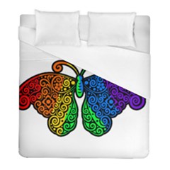 Rainbow Butterfly  Duvet Cover (full/ Double Size) by Valentinaart