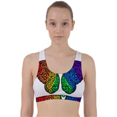 Rainbow Butterfly  Back Weave Sports Bra