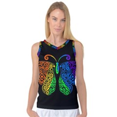 Rainbow Butterfly  Women s Basketball Tank Top by Valentinaart