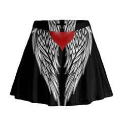 Angel Heart Tattoo Mini Flare Skirt by Valentinaart