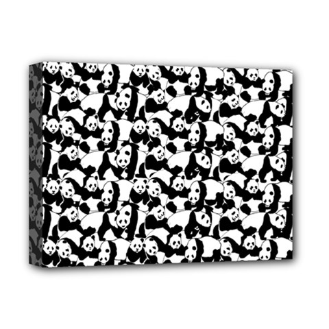 Panda Pattern Deluxe Canvas 16  X 12   by Valentinaart