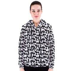 Panda Pattern Women s Zipper Hoodie by Valentinaart