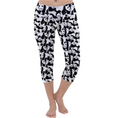 Panda Pattern Capri Yoga Leggings by Valentinaart