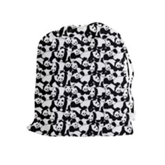 Panda Pattern Drawstring Pouches (extra Large) by Valentinaart