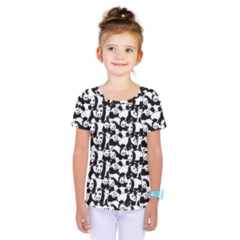 Panda Pattern Kids  One Piece Tee by Valentinaart