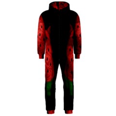 Watermelon Cat Hooded Jumpsuit (men)  by Valentinaart