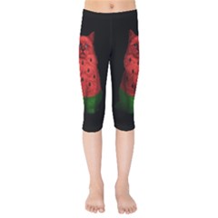 Watermelon Cat Kids  Capri Leggings 