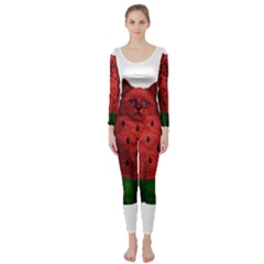 Watermelon Cat Long Sleeve Catsuit by Valentinaart