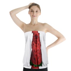 Watermelon Cat Strapless Top by Valentinaart