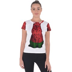 Watermelon Cat Short Sleeve Sports Top 