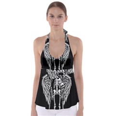 Angel Skeleton Babydoll Tankini Top by Valentinaart