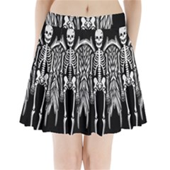 Angel Skeleton Pleated Mini Skirt by Valentinaart