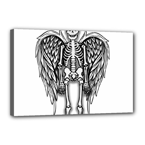 Angel Skeleton Canvas 18  X 12  by Valentinaart