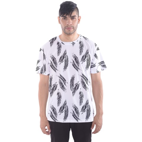 Feather Pattern Men s Sports Mesh Tee by Valentinaart