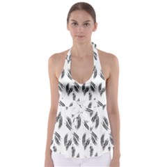 Feather Pattern Babydoll Tankini Top