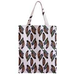 Feather Pattern Zipper Classic Tote Bag by Valentinaart