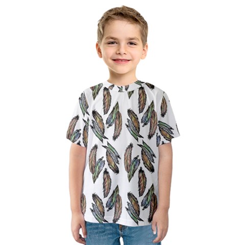 Feather Pattern Kids  Sport Mesh Tee by Valentinaart